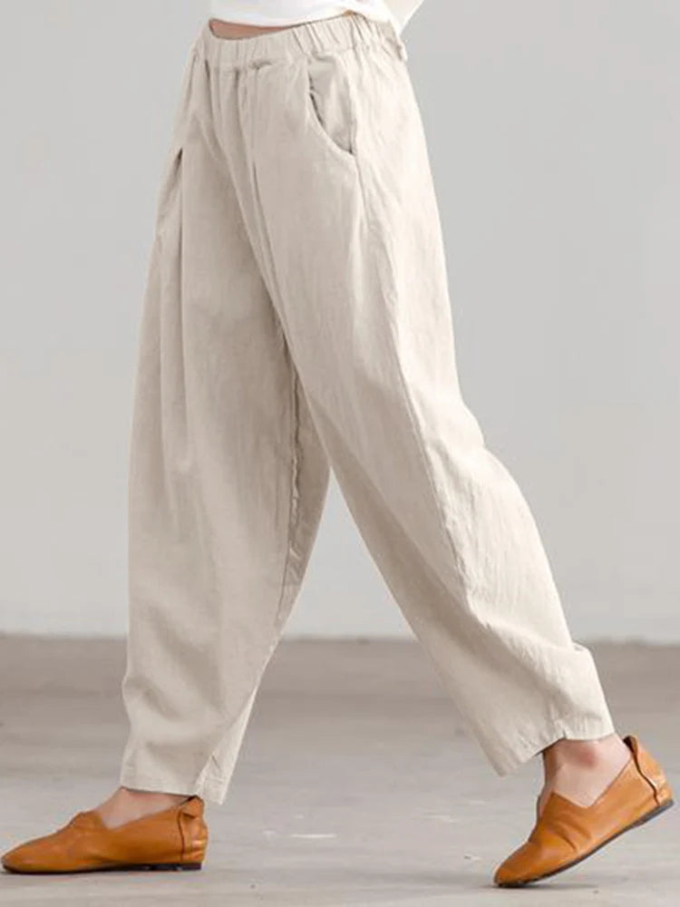 Barrel Cotton Trousers
