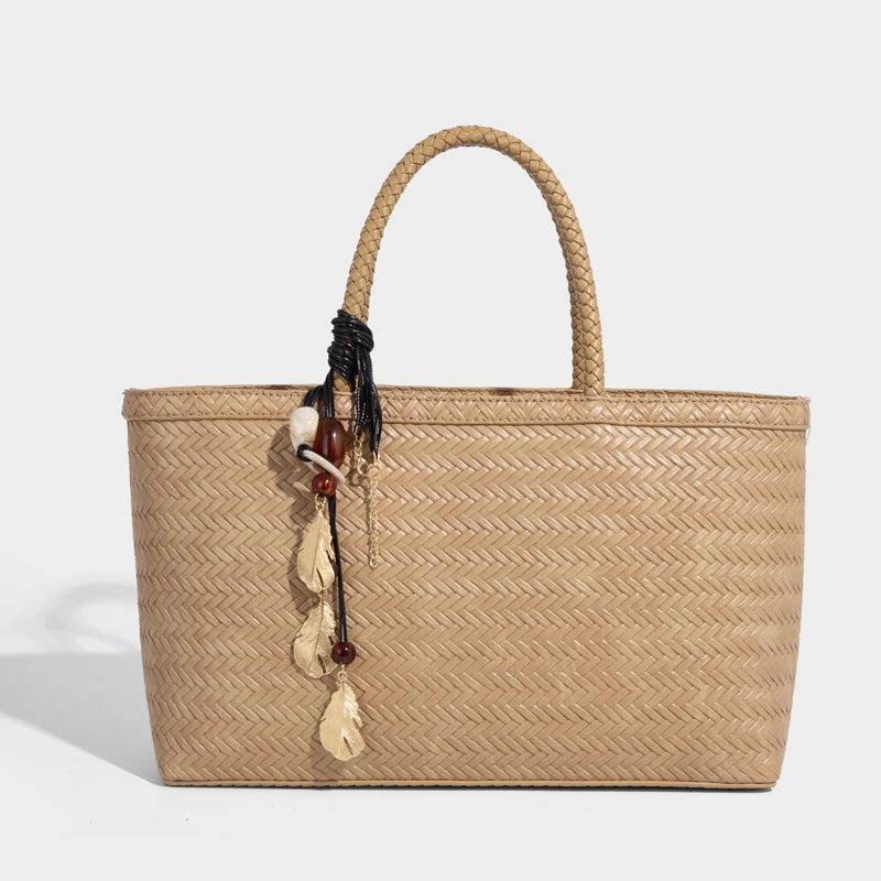 Braided Embossed Tote Bag