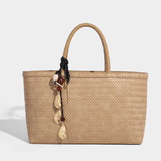 Braided Embossed Tote Bag