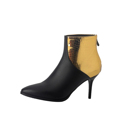 Pointed Toe Heeled Ankle Boots