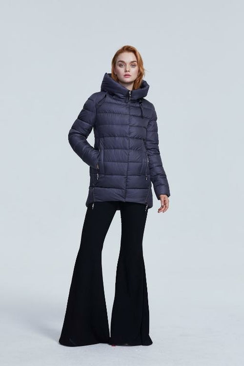 Hooded Mid Length Puffer Jacket