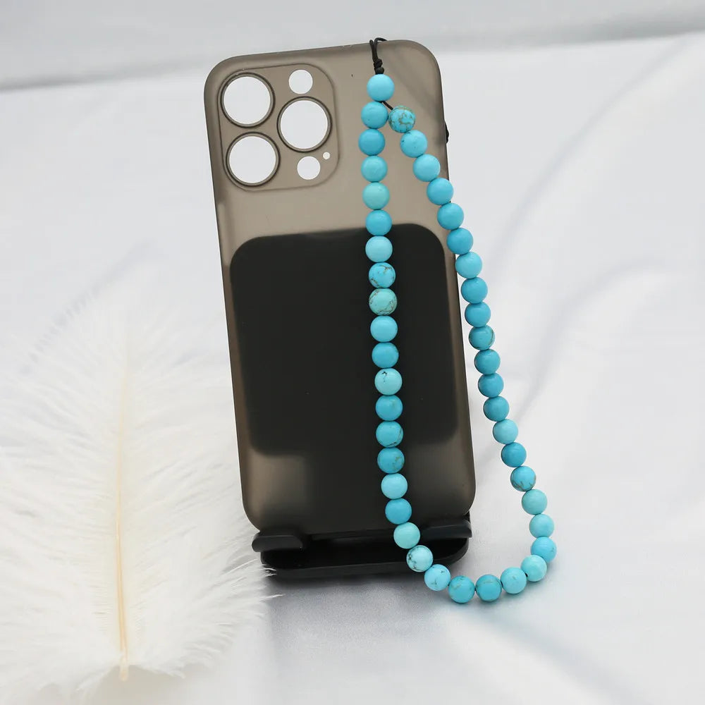 Blue Turquoise Beaded Mobile Phone Chain
