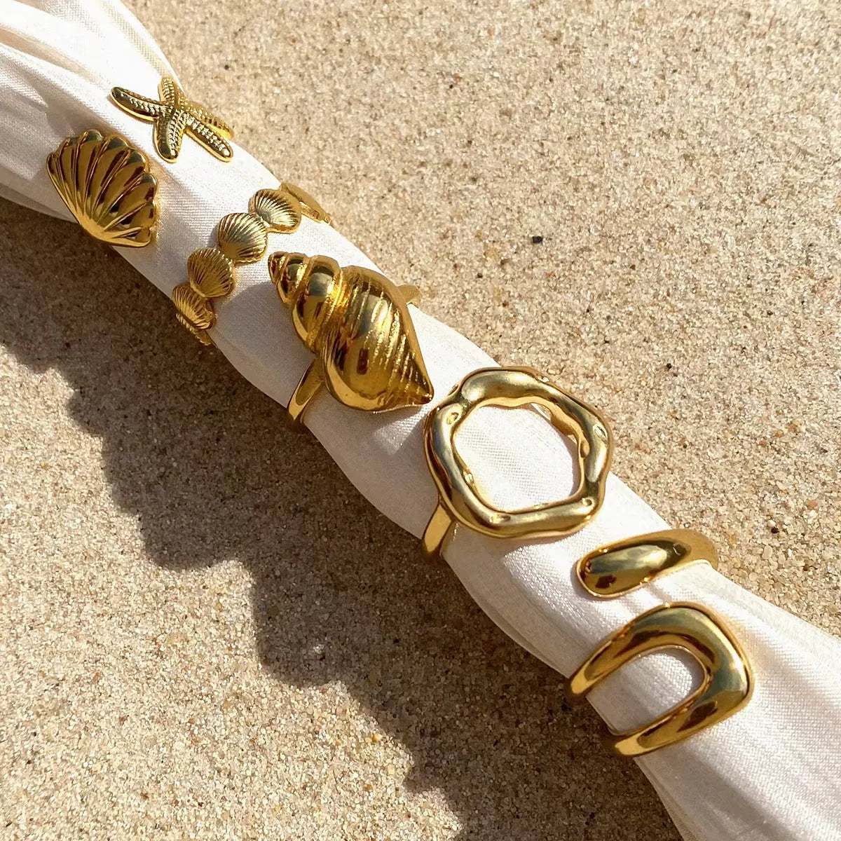 Geometric Wide-edge Opening Adjustable Ring