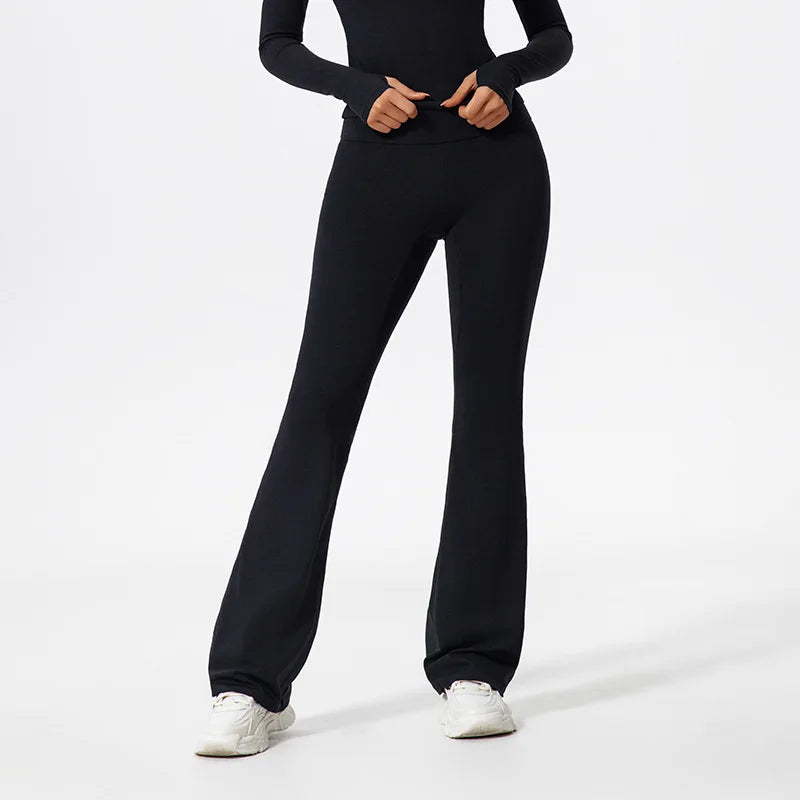 Long Sleeve Wide Leg Fitness Pants
