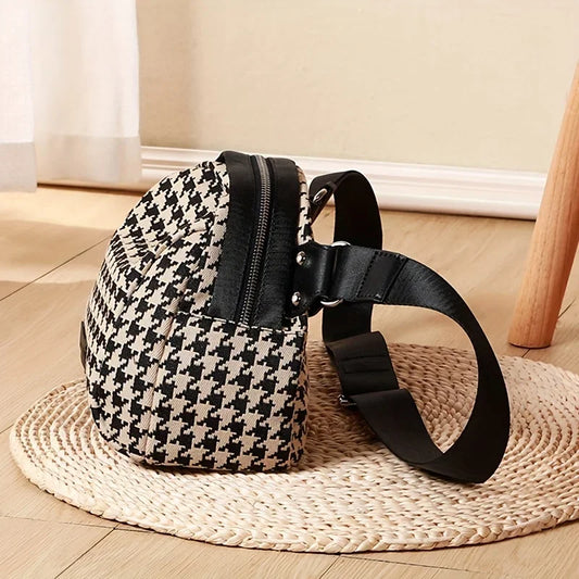 Houndstooth Canvas Bag