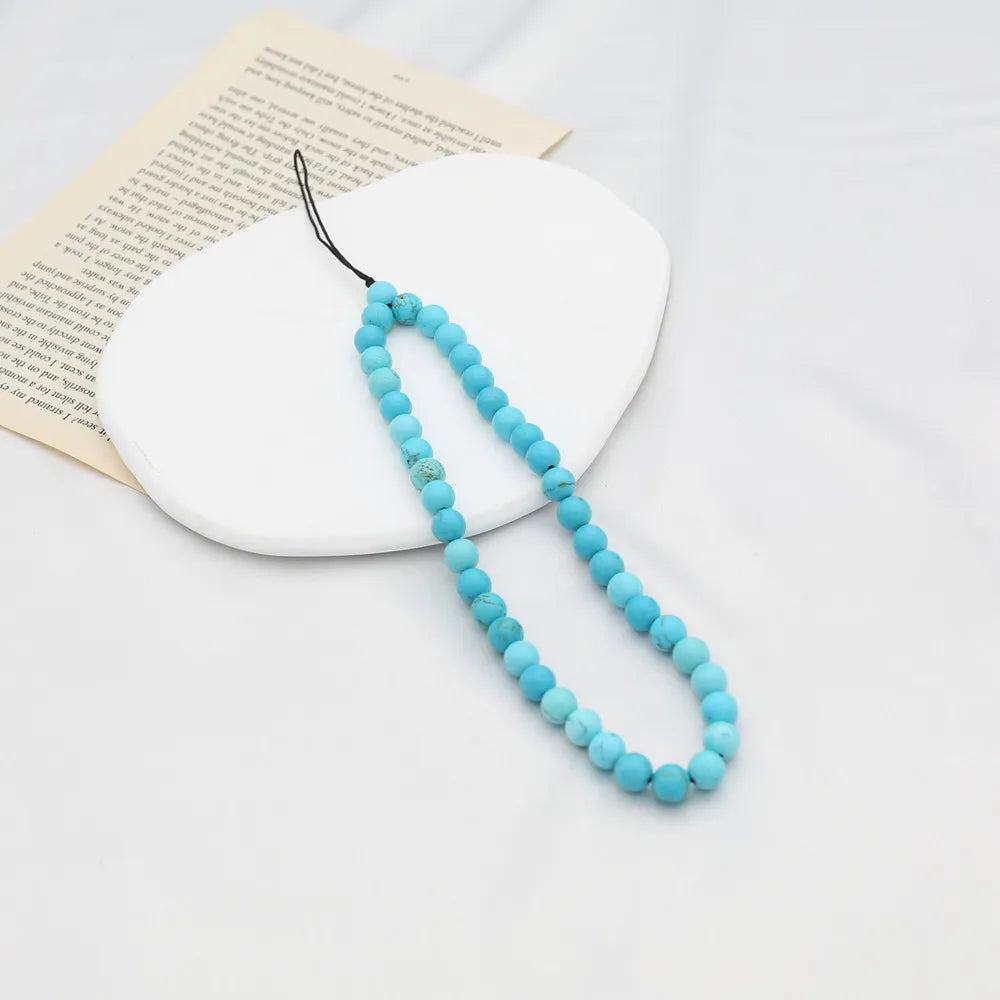 Blue Turquoise Beaded Mobile Phone Chain