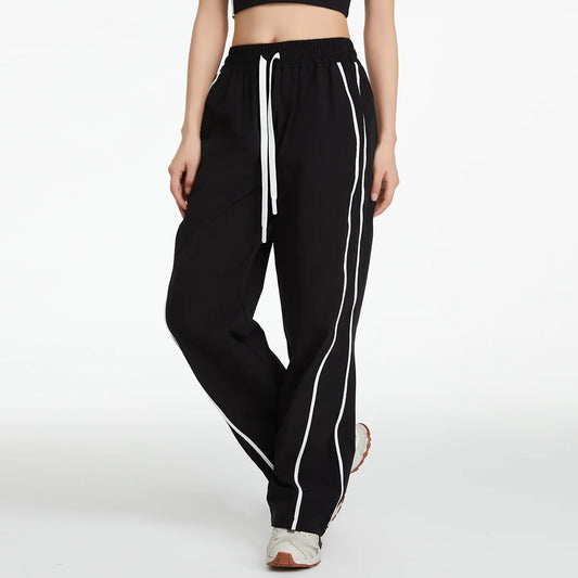 Casual Stripe Wide Leg Trousers