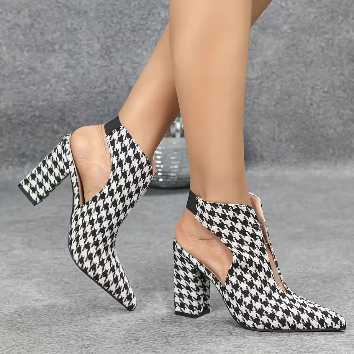 Houndstooth Ankle Boots