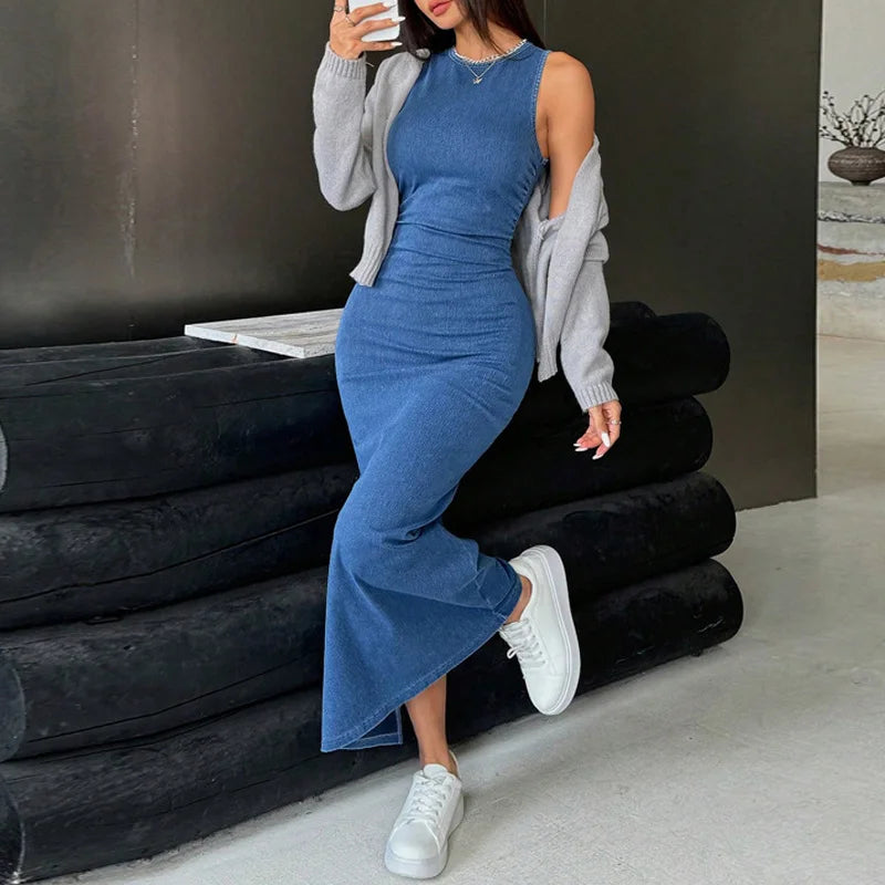 Denim Maxi Dress