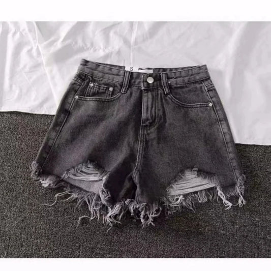 Wide Leg Denim Shorts