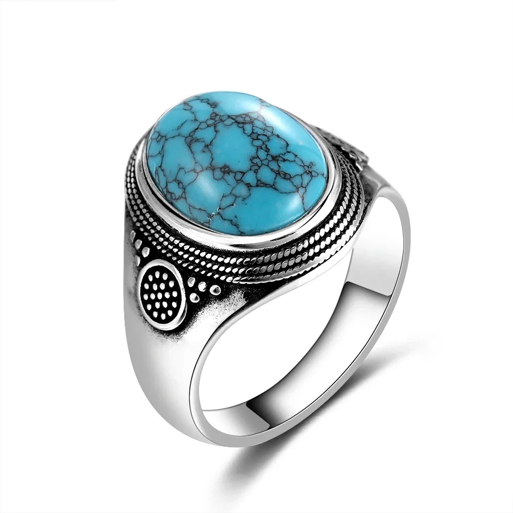 Natural Turquoise and Silver Ring