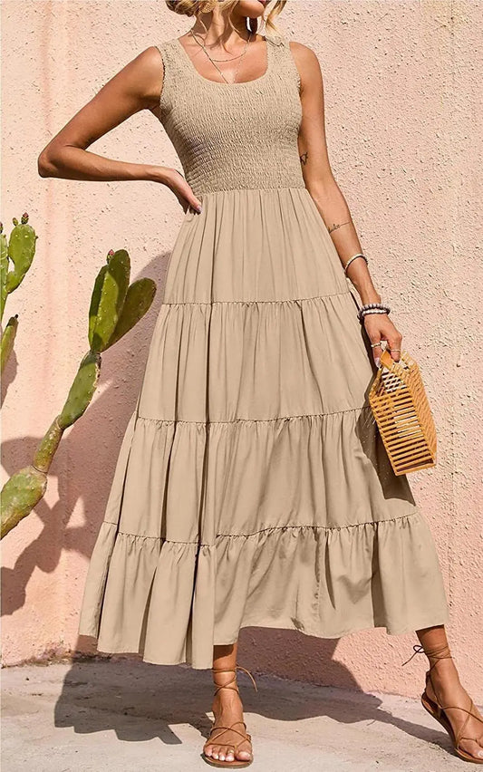 Solid Casual Maxi Dress