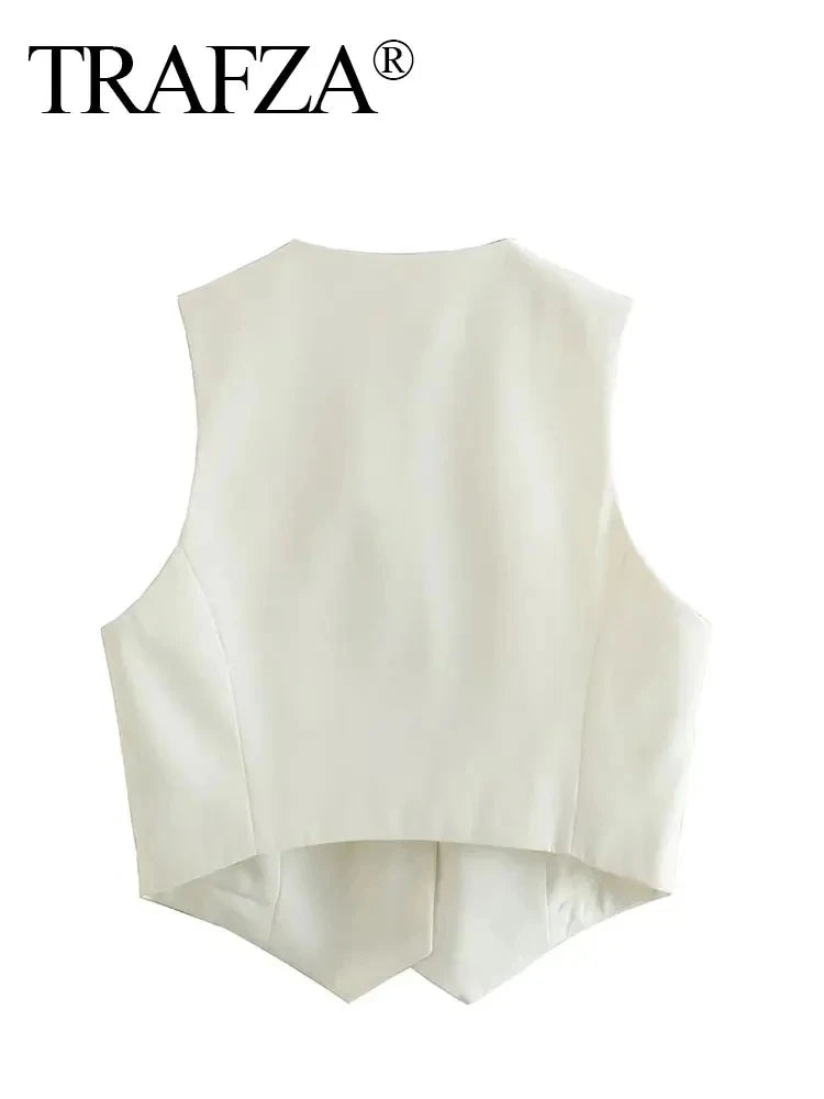 Single-breasted V-neck Vest