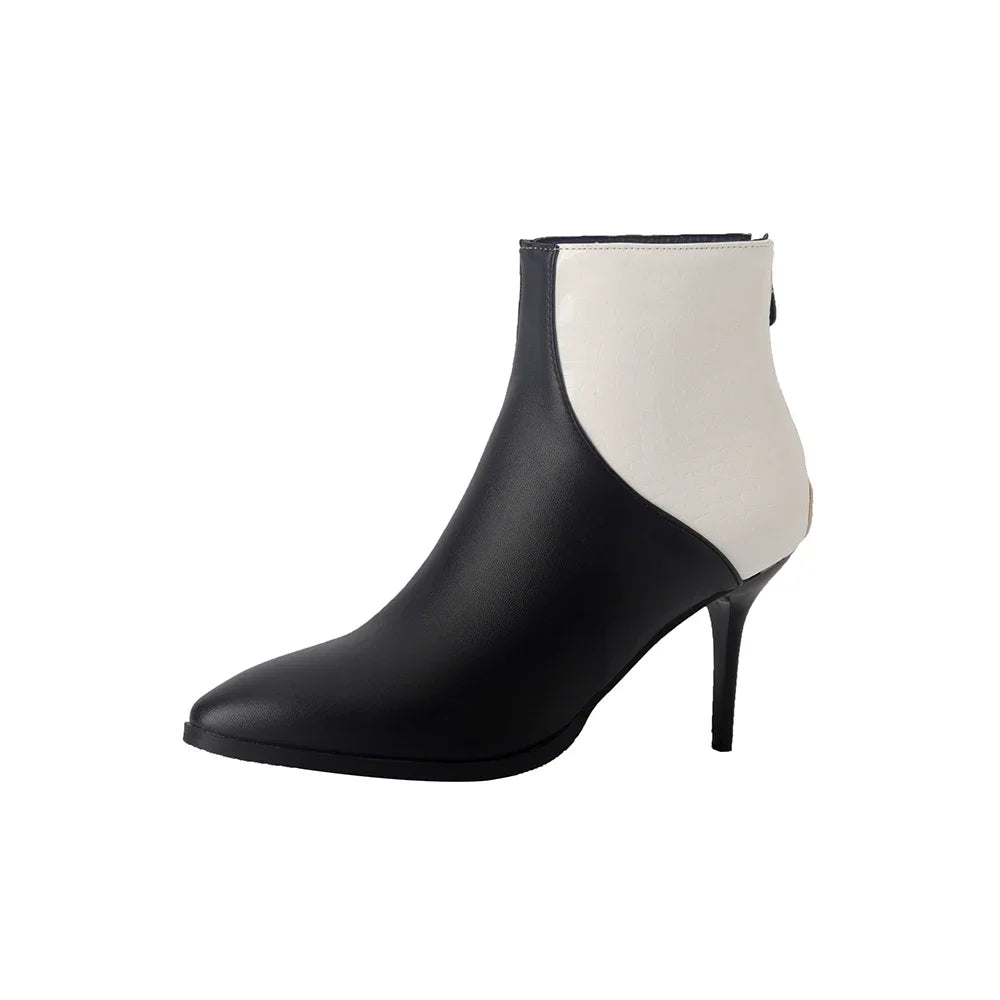 Pointed Toe Heeled Ankle Boots