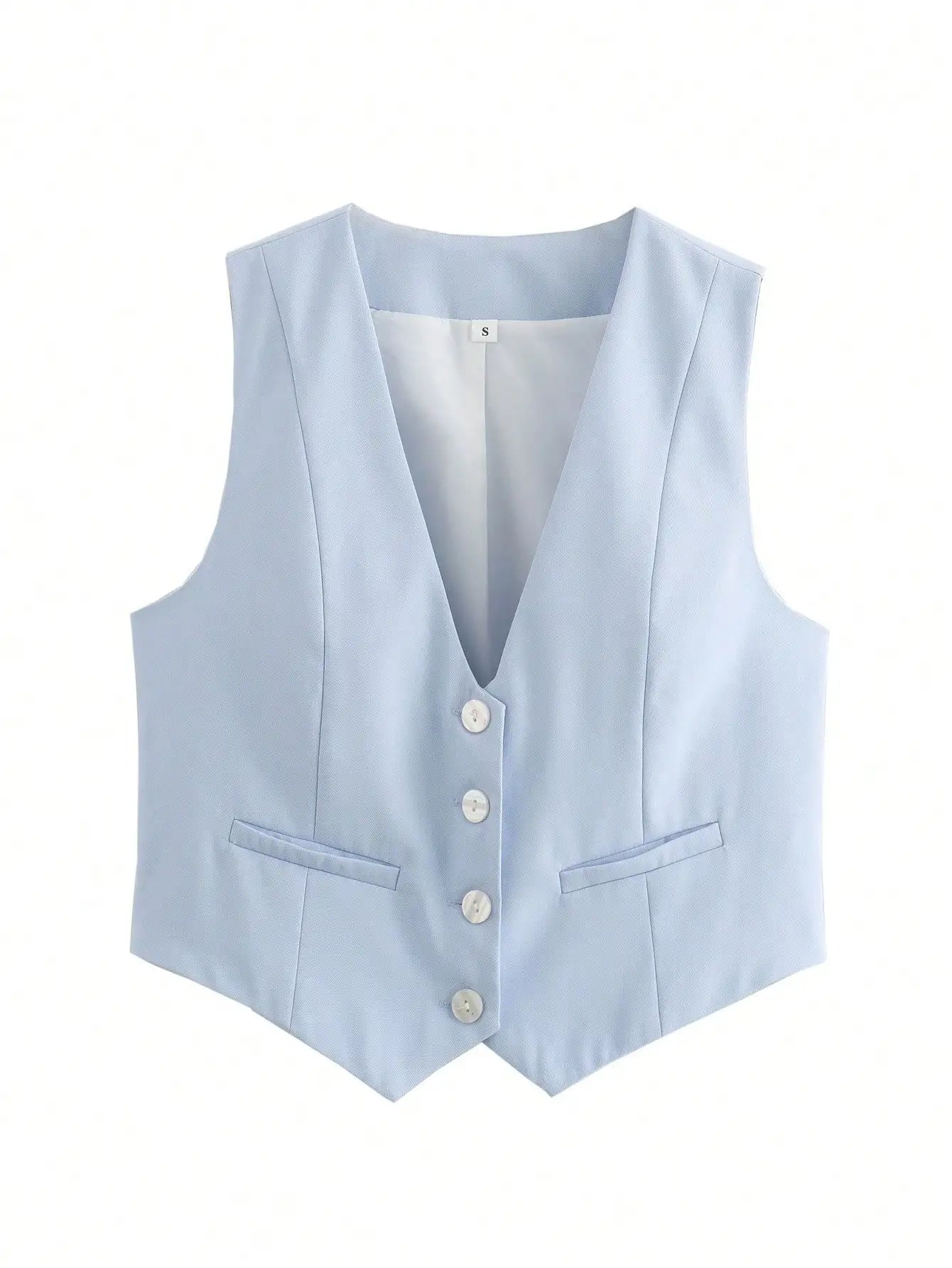 Single-breasted V-neck Vest