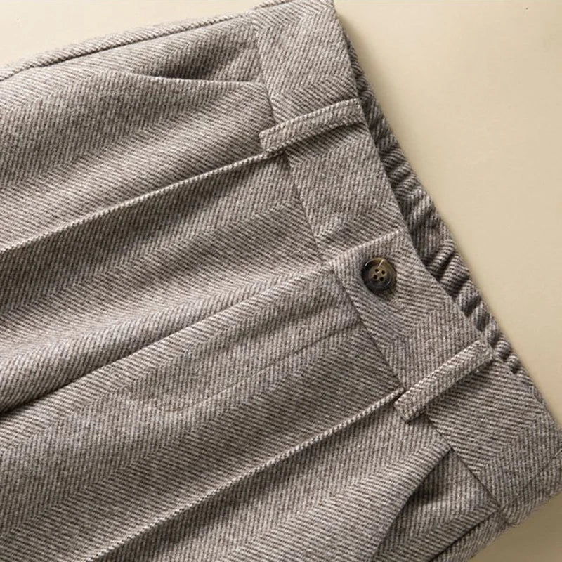 Woolen Herringbone Pencil Pants