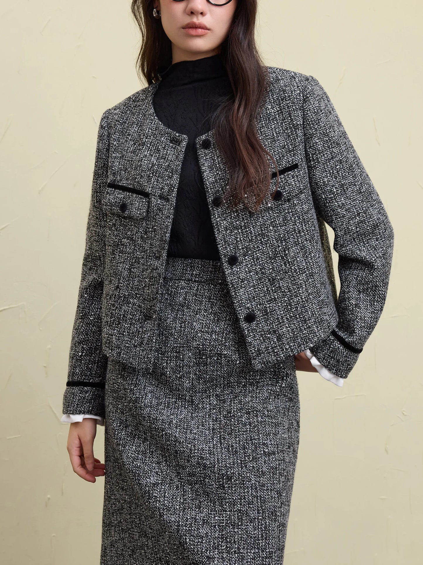Tweed Jacket and Skirt Set