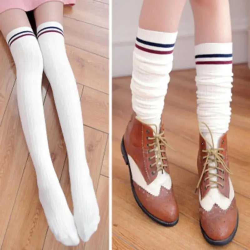 Knit Cotton Over-the-knee Stockings