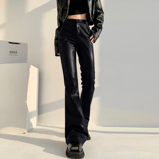 Faux Leather Bootcut Pants