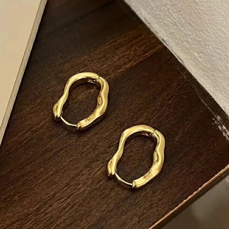 Geometric Metallic Hoop Earrings