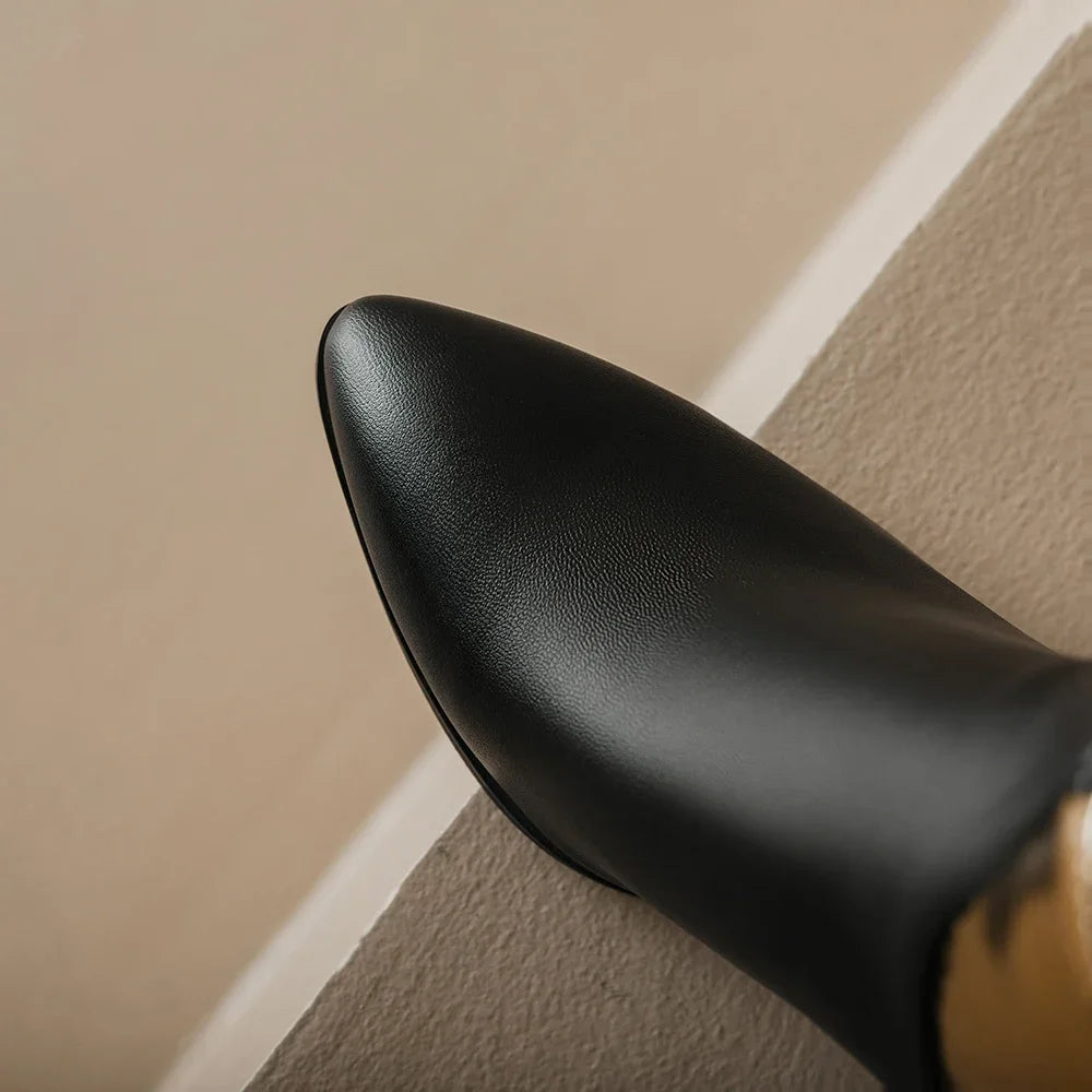 Pointed Toe Heeled Ankle Boots