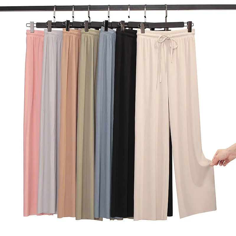 Ankle-Length Wide Leg Casual Pants
