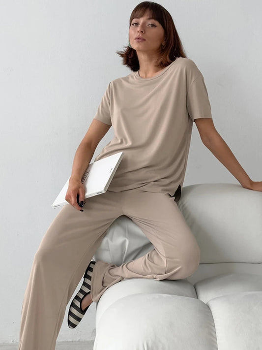 Modal Casual Knitted Sleepwear Set