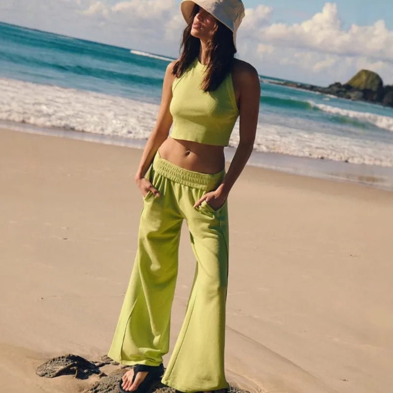 Crop Top and Sweatpants Set