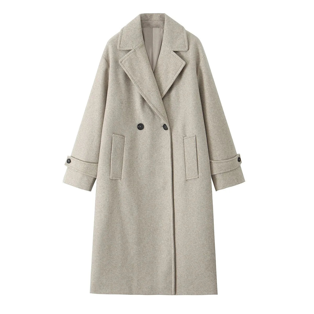 Loose Collar Long Sleeve Coat