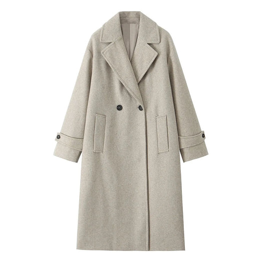 Loose Collar Long Sleeve Coat