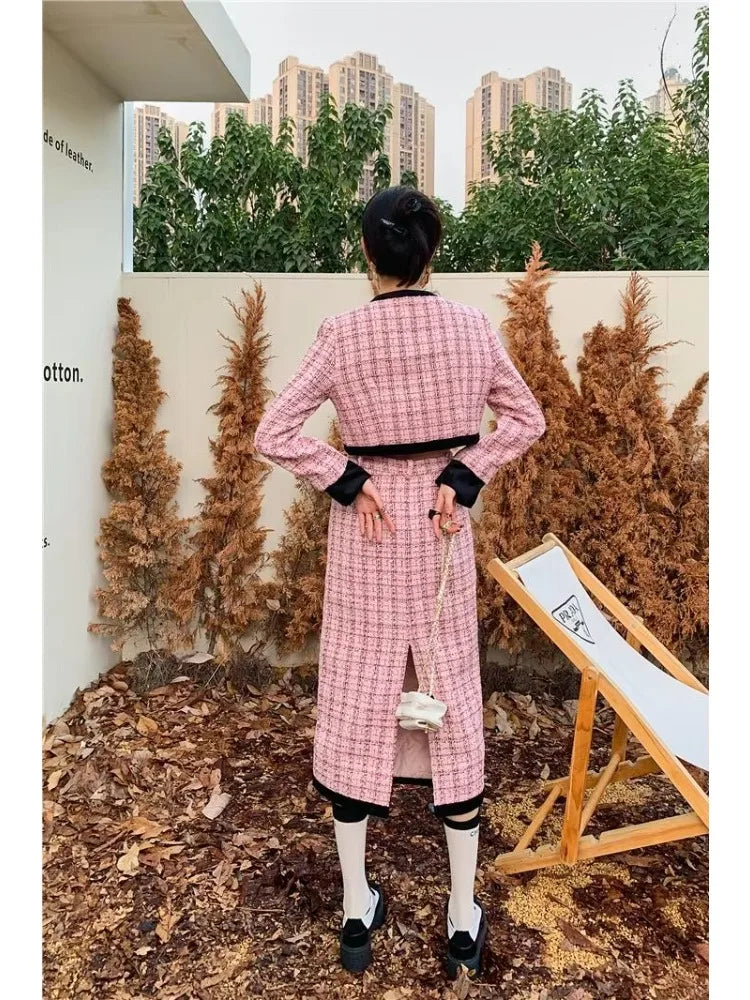 Luxe Quilted Velvet Bow Suit with Skirt