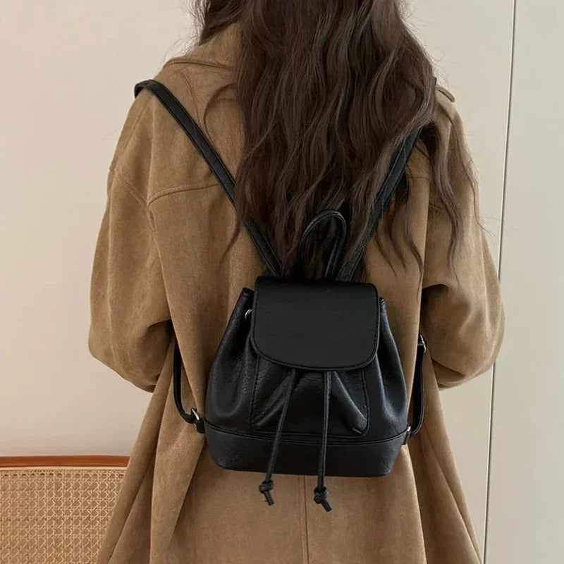 Small Faux Leather Backpack