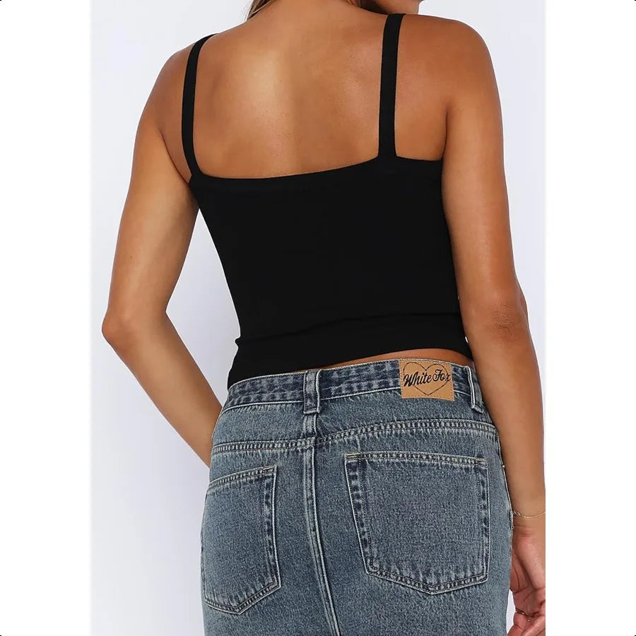 Spaghetti Strap Ribbed Tank Top