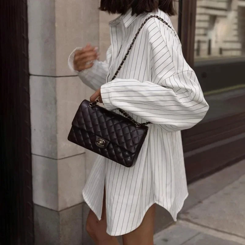 Oversized Striped Long Shirt